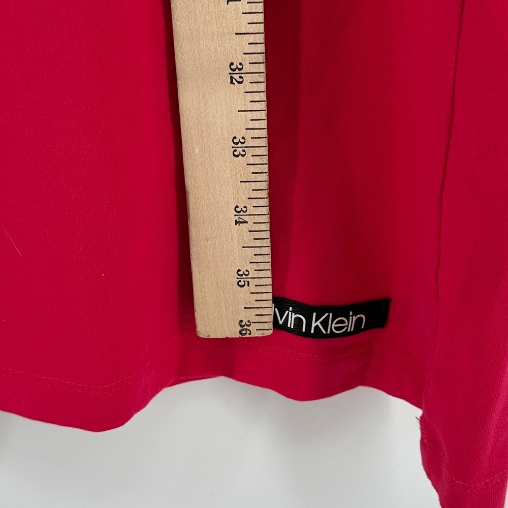 Calvin Klein T-Shirt Dress Womens M Hot Pink Solid Slim Fit Modern NWT CD9A1L64 - Picture 7 of 9